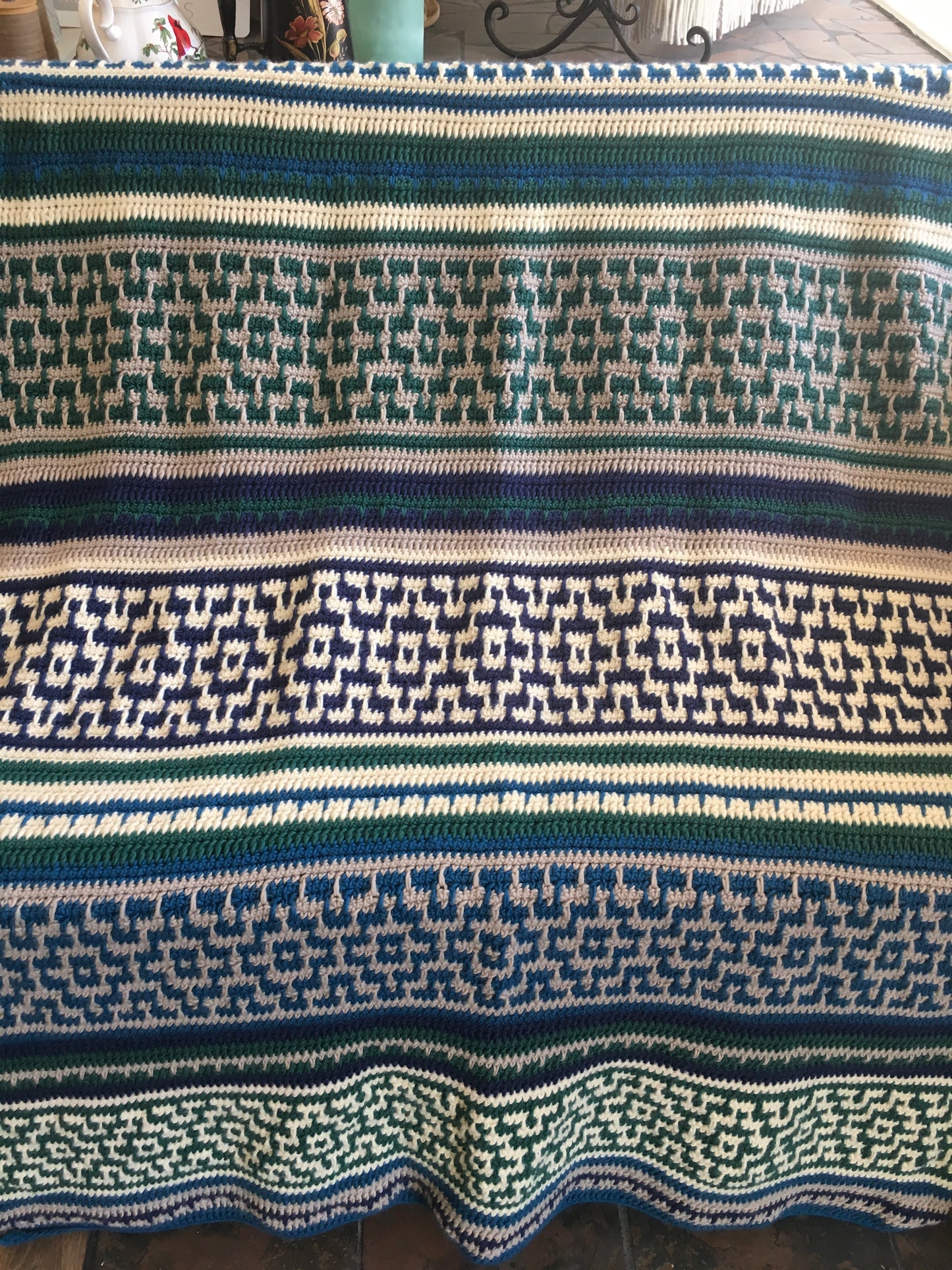 Toasty Warm Heavy Weight Alpaca Mosaic Throw Blanket