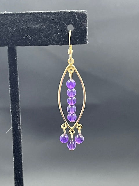 Gold and Amethyst Earrings